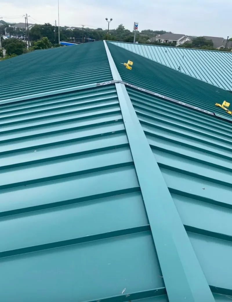 Green commercial metal roof ridge and valley for Metal Roof Repair in Whitemarsh